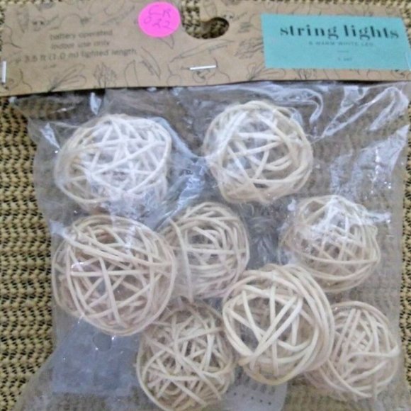 String Lights 8 Warm White LED 1 Set Battery NEW - Picture 5 of 5